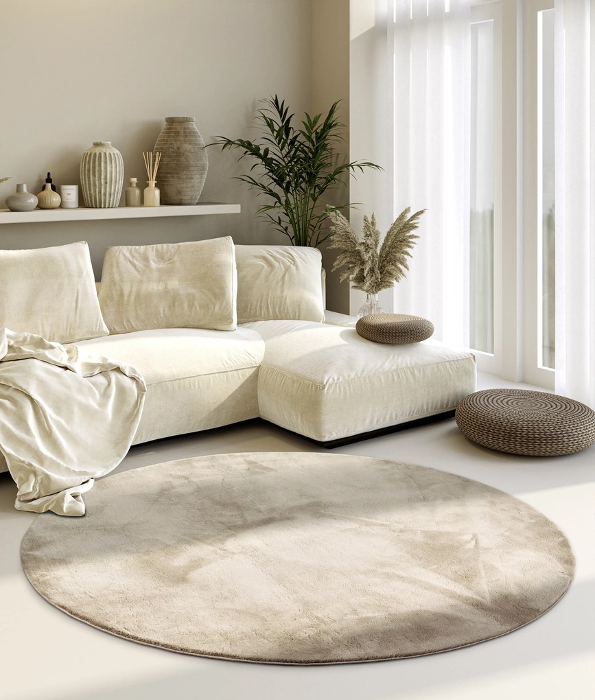 Villeroy & Boch Kusový koberec 106159 Beige kruh, 160x160 (priemer) kruh, béžová, obývacia izba