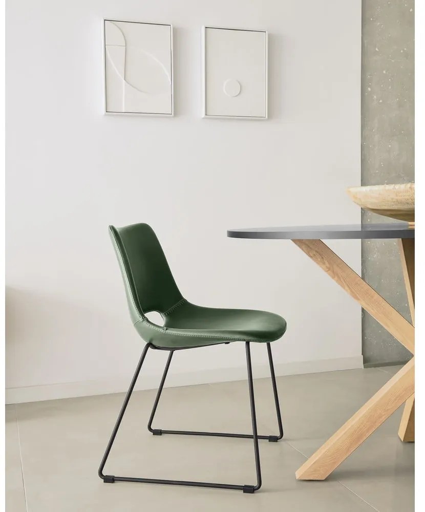 Zelená jedálenská stolička Kave Home Zahara