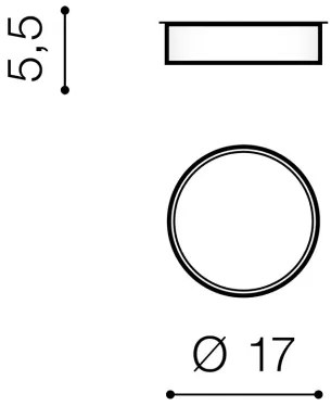Moderné LED stropné svietidlo Monza 2 R 17 biele 3000K