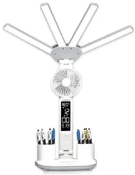 AFF Stolová lampa s ventilátorom, LCD displejom a držiakom na ceruzky
