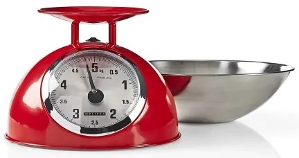 Melissa - Retro kuchynská váha s miskou červená