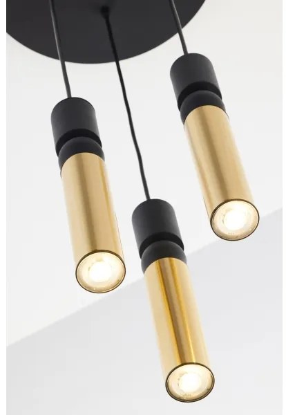 Jupiter 2016 - Luster na lanku ALAS 3xGU10/10W/230V zlatá/čierna