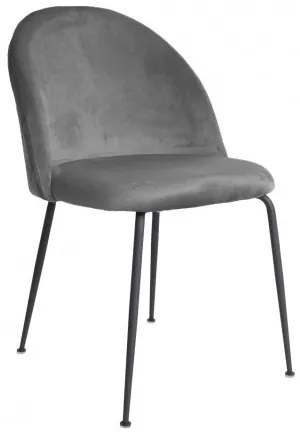 Jídelní židle GENEVE šedý samet,černé nohy House Nordic 1001257
