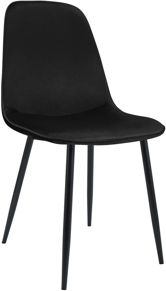 Sada 4 ks jedálenskej stoličky Maryam zamat - čierna