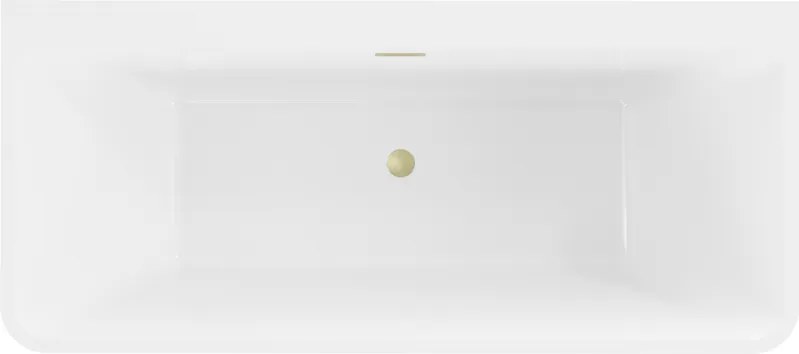 Mexen Volta, voľne stojaca nástenna vaňa 170 x 75 cm, biela-čierna, zlatý matný prepad, 51131707575-55