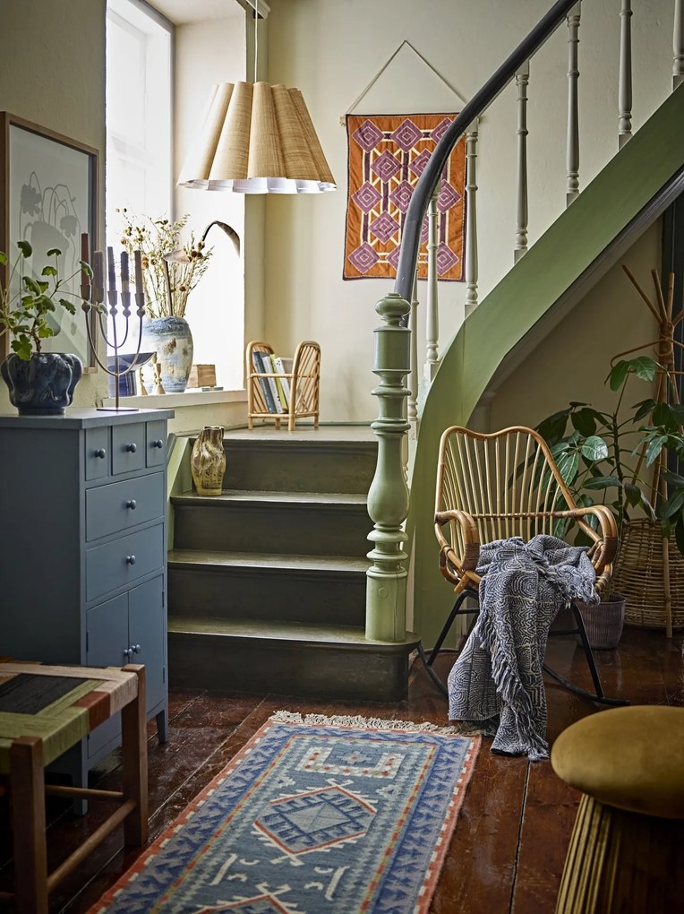 Bloomingville Prehoz z recyklovanej bavlny Bresso Blue 130 × 160 cm