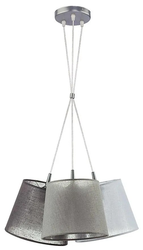 Duolla - Luster na lanku ROSSA 3xE27/40W/230V antracit/šedá