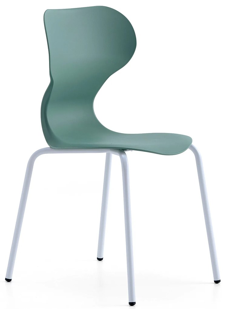 Stolička BRIAN, 4 nohy, biela/zelená