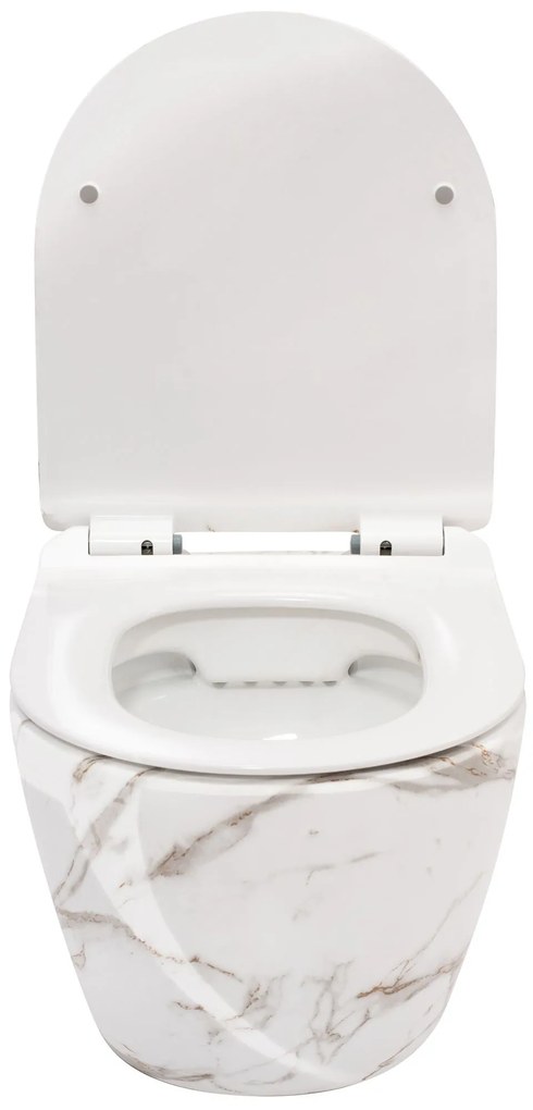 Rea Carlos Slim Lava Shiny, závesná WC misa Rimless 49,5x37x35,5 cm, imitácia kameňa, REA-C0536