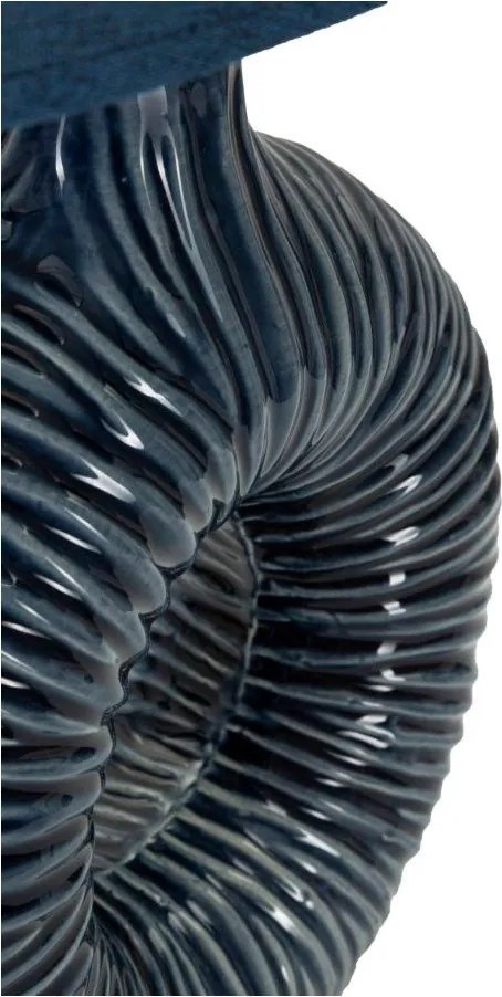 Modrá keramická stolová lampa s textilným tienidlom (výška 43 cm) Seta – Mauro Ferretti