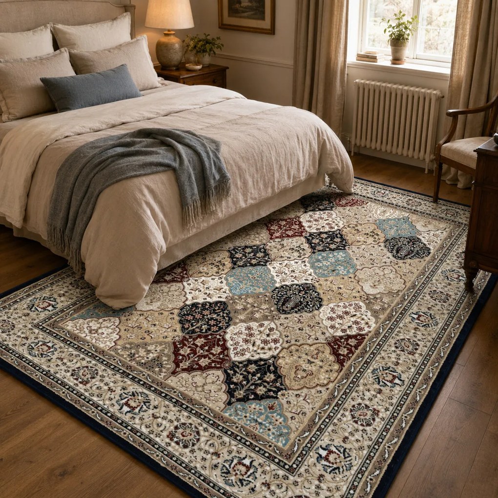 Angel Carpet, Kusový koberec Sultan 25 Blue/red, 80x150, viacfarebná, kancelária