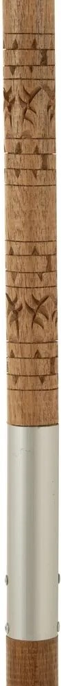Čierny slnečník s drevenou tyčou Lorie Wood - ∅ 200*260 cm
