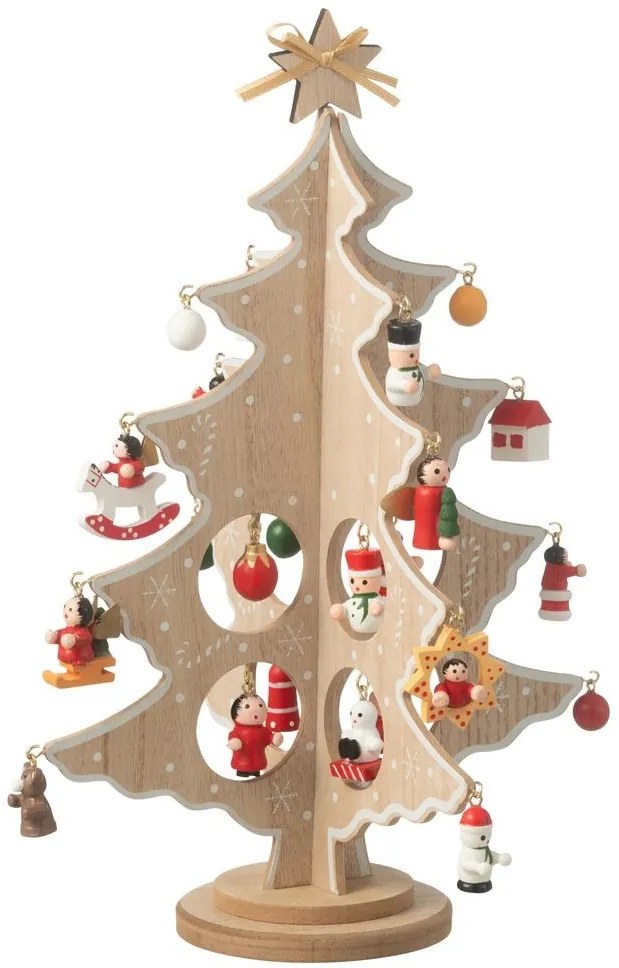 Drevený skladací stromček s ozdobami Christmas Tree - Ø 20*25 cm