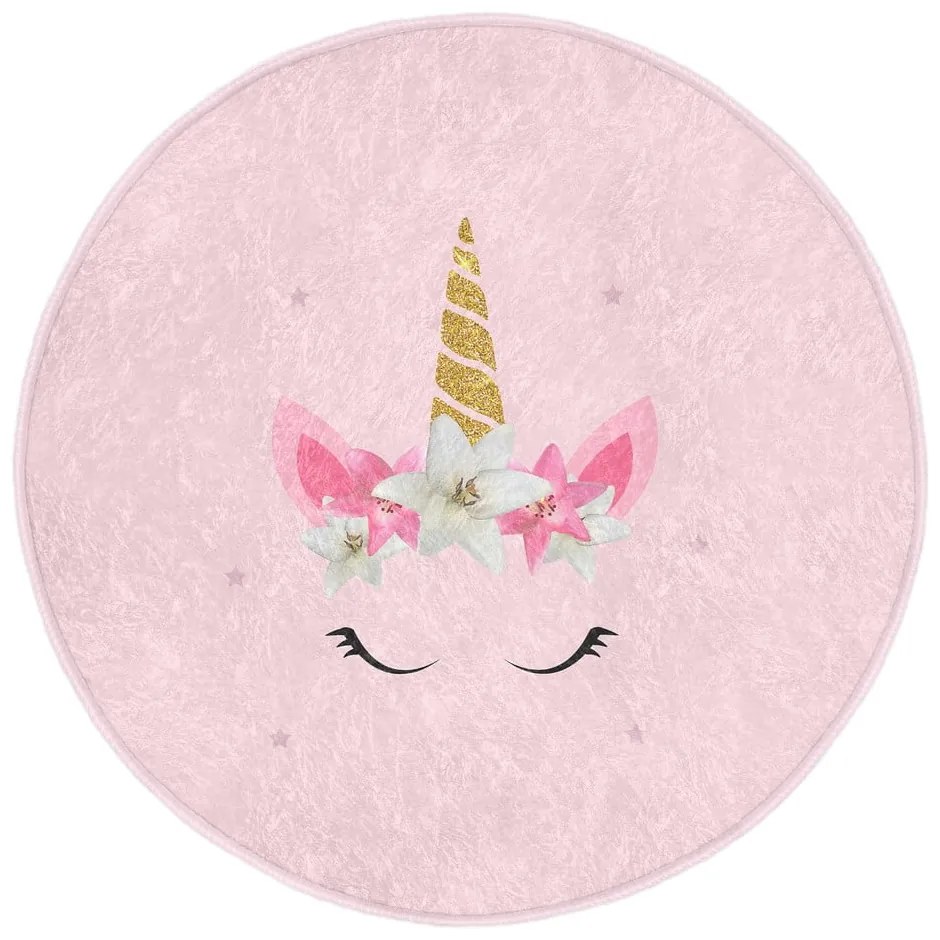 Ružový detský koberec ø 100 cm Comfort – Mila Home