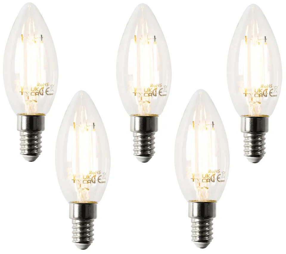 Sada 5 inteligentných LED žiaroviek E14 B35 4,5W 470 lm 2700K
