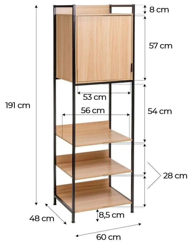 Otvorená šatníková skriňa v prírodnej farbe 60x190x48 cm Armarios – Casa Selección