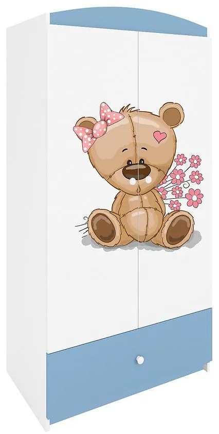 Skriňa Babydreams Modrá – Medveď s kvetmi
