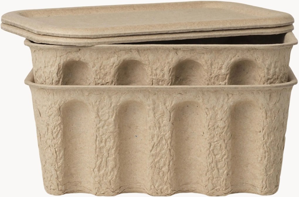 Úložné škatuľky z papierovej hmoty Pulp, H 18 cm, 2 ks