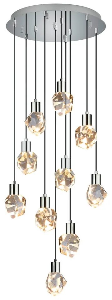 LED závesné svietidlo v striebornej farbe so skleneným tienidlom ø 51,5 cm Verano – Trio Select