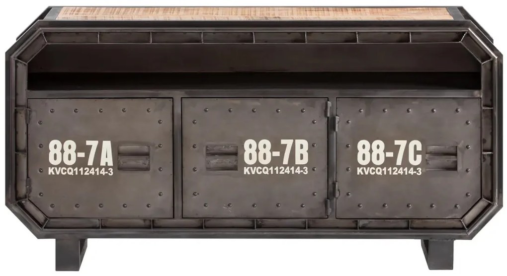furniture-nabytek.cz - TV stolík Barkley kovový, sivá farba – 160×48×80 cm
