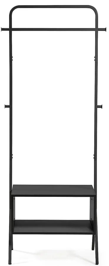 Čierny kovový stojan na oblečenie Kave Home Bently