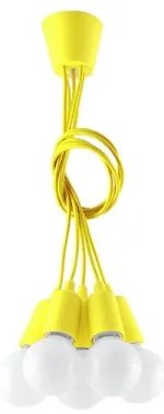 Luster na lanku DIEGO 5xE27/60W/230V žltá