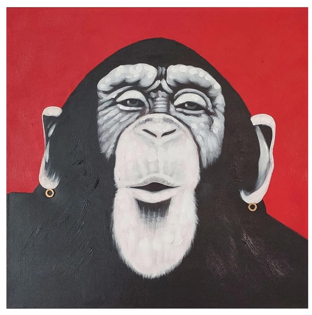 Obraz maľovaný na plátno 830x55x830 Bozk od šimpanza