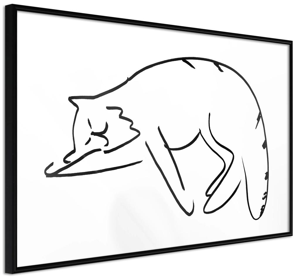 Artgeist Plagát - Cat's Dreams [Poster] Veľkosť: 45x30, Verzia: Čierny rám s passe-partout