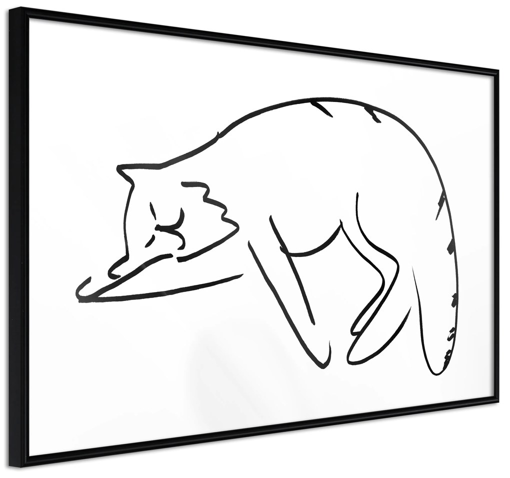 Artgeist Plagát - Cat's Dreams [Poster] Veľkosť: 45x30, Verzia: Zlatý rám s passe-partout
