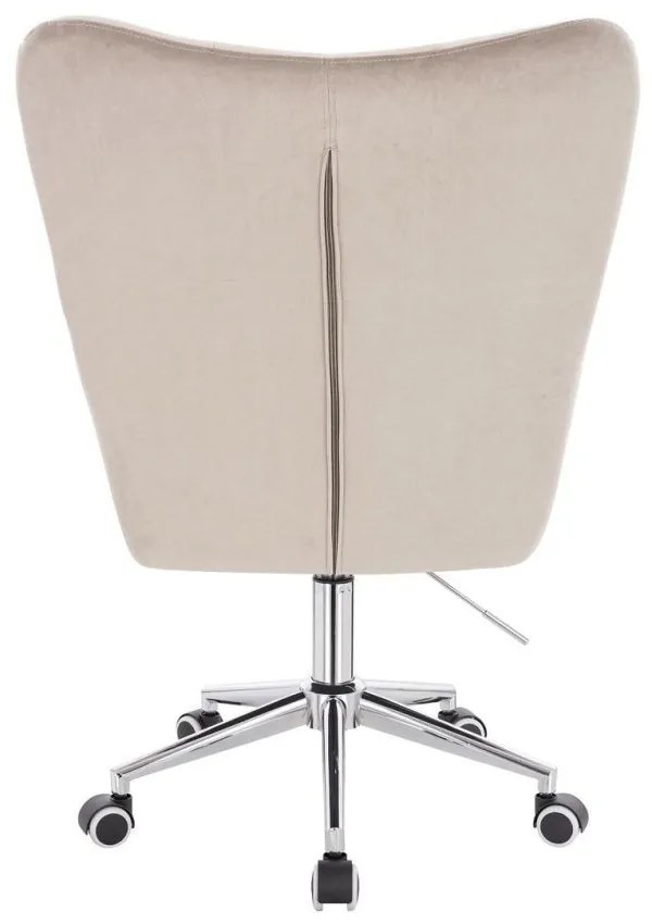 LuxuryForm DESIGN Otočné kreslo AURORA VELUR na striebornej podstave s kolieskami - latte