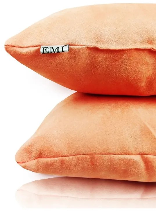 Vankúš svetlooranžový semiš EMI, Vankúš 45x45 cm