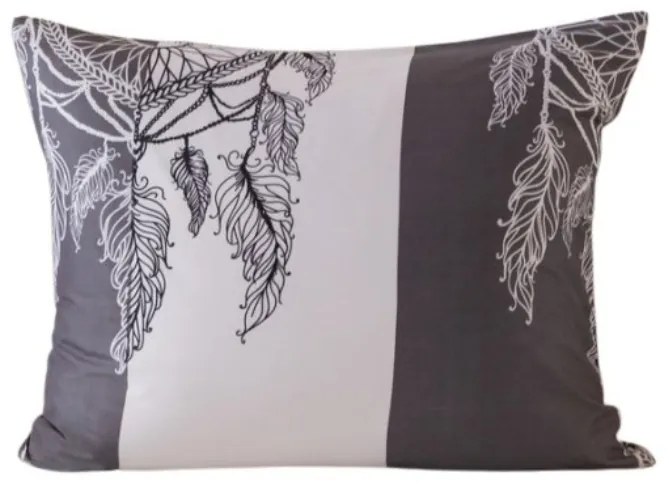Obliečka na vankúš z mikrovlákna TIRSO 50x70 cm, sivo-biela