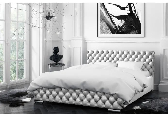 Čalúnená posteľ Farida s úložným priestorom šedá 160 x 200