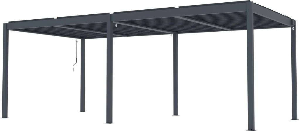 Hliníková bioklimatická pergola s lamelami BestBerg BBP-18G / 600 × 304 × 218 cm / sivá