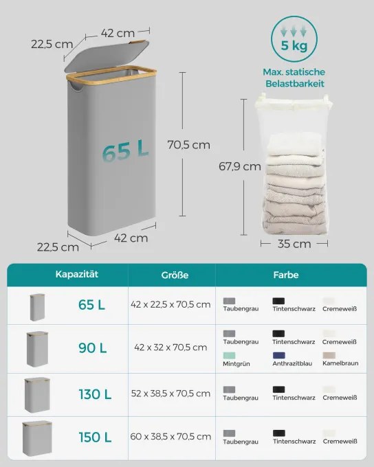 Kôš na bielizeň 65L LCB506G01