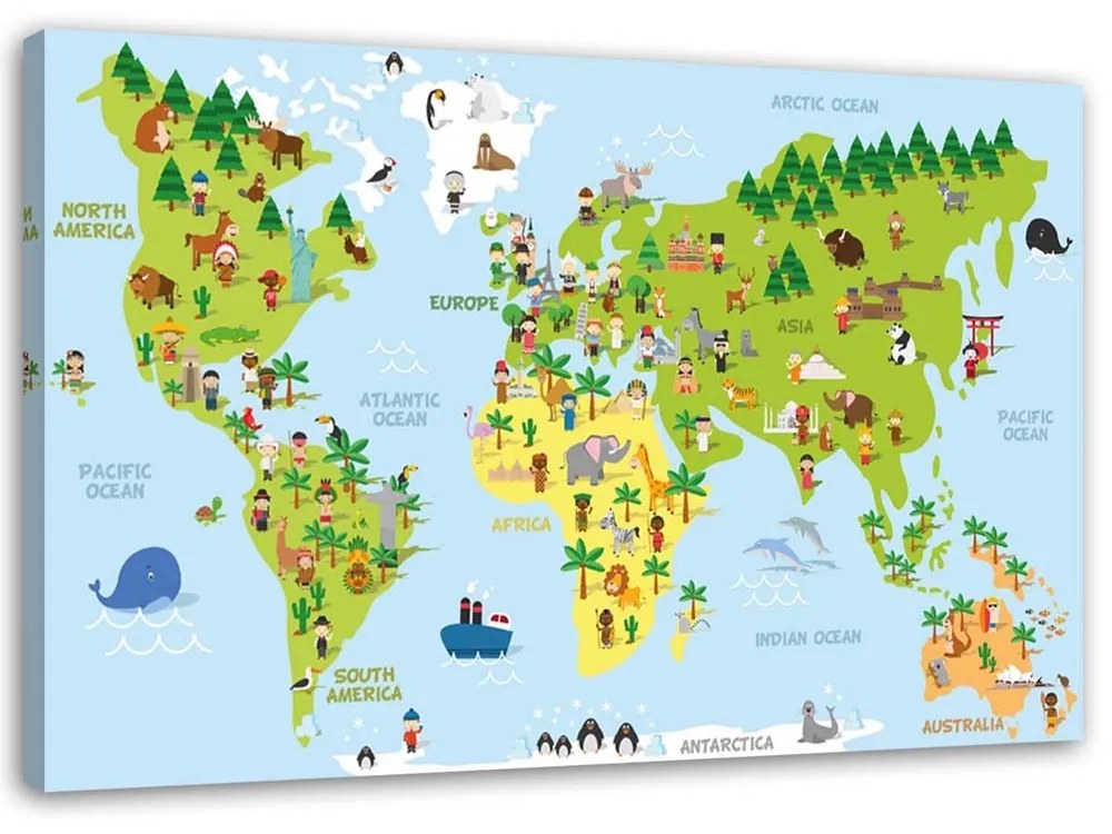 Gario Obraz na plátne Vzdelávacia mapa Rozmery: 90 x 60 cm