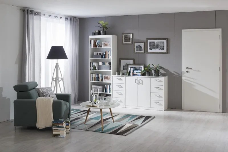 Úzká komoda Mega 139, biela