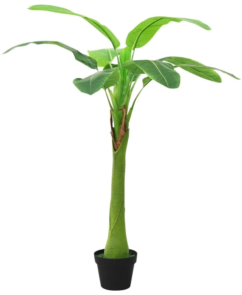 vidaXL Umelý banánovník s kvetináčom 140 cm zelený