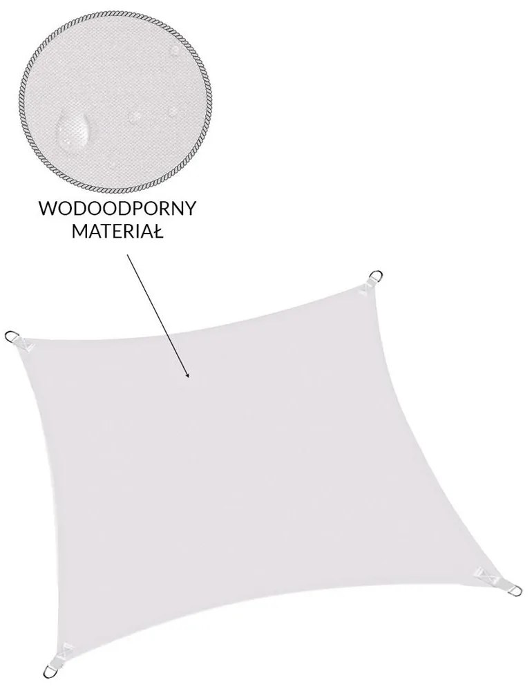 SPRINGOS Tieniaca plachta 5x5 m štvorcová SN1021 - sivá