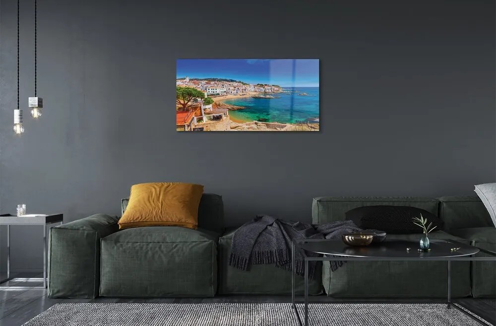 Sklenený obraz Španielsko coast beach city 125x50 cm