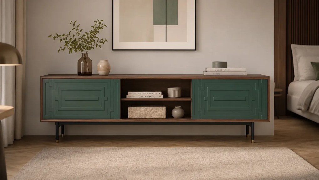 TV stolík Stilig ST153 200 cm orech/zelený