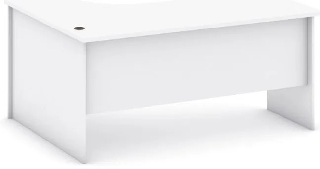Rohový kancelársky písací stôl MIRELLI, 140x120 cm, pravý, biela