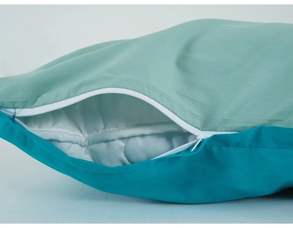 B.E.S. Petrovice Bavlnené obliečky Double face tyrkys/olivová