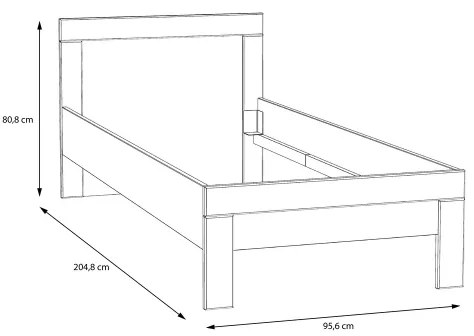 Jednolôžková posteľ SNOWIE 90x200 cm biela