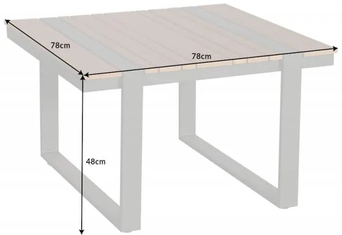 Záhradný konferenčný stolík Tampa Lounge 78cm Polywood prírodný