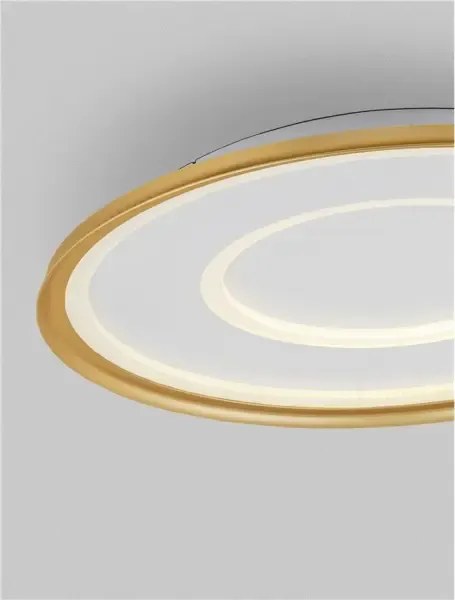 LED stmievateľné zlaté dizajnové stropné svietidlo Figin 60 s diaľkovým ovládaním 49W