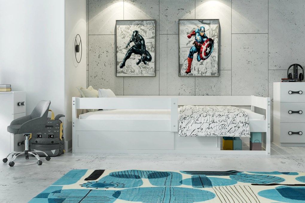 Interbeds Jednolôžková posteľ HUGO 160x80cm + matrac Biela
