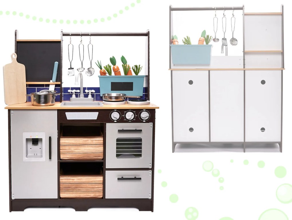 KIK Detská drevená kuchynka MDF s príslušenstvom LOFT XXL 96cm