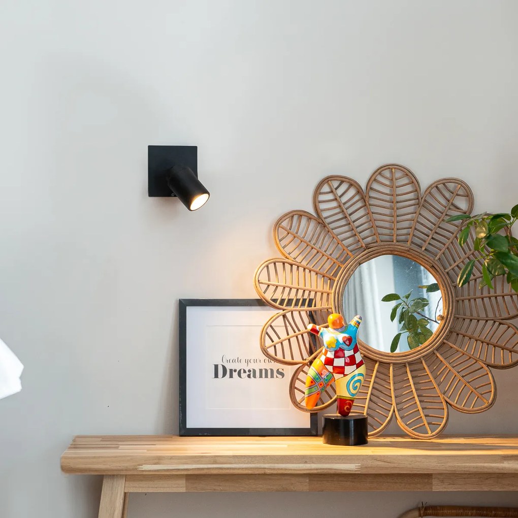 Moderné kúpeľňové bodové svetlo čierne štvorcové IP44 - Ducha