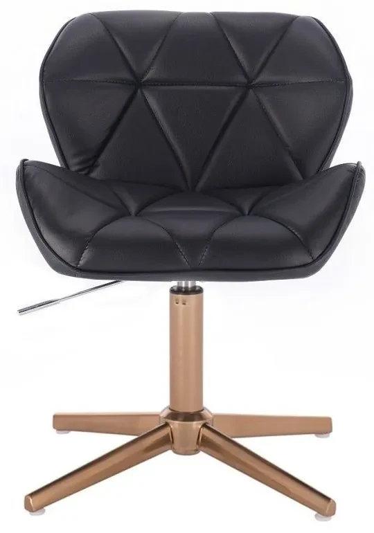 LuxuryForm DESIGN Stolička MILANO na zlatom kríži - čierna